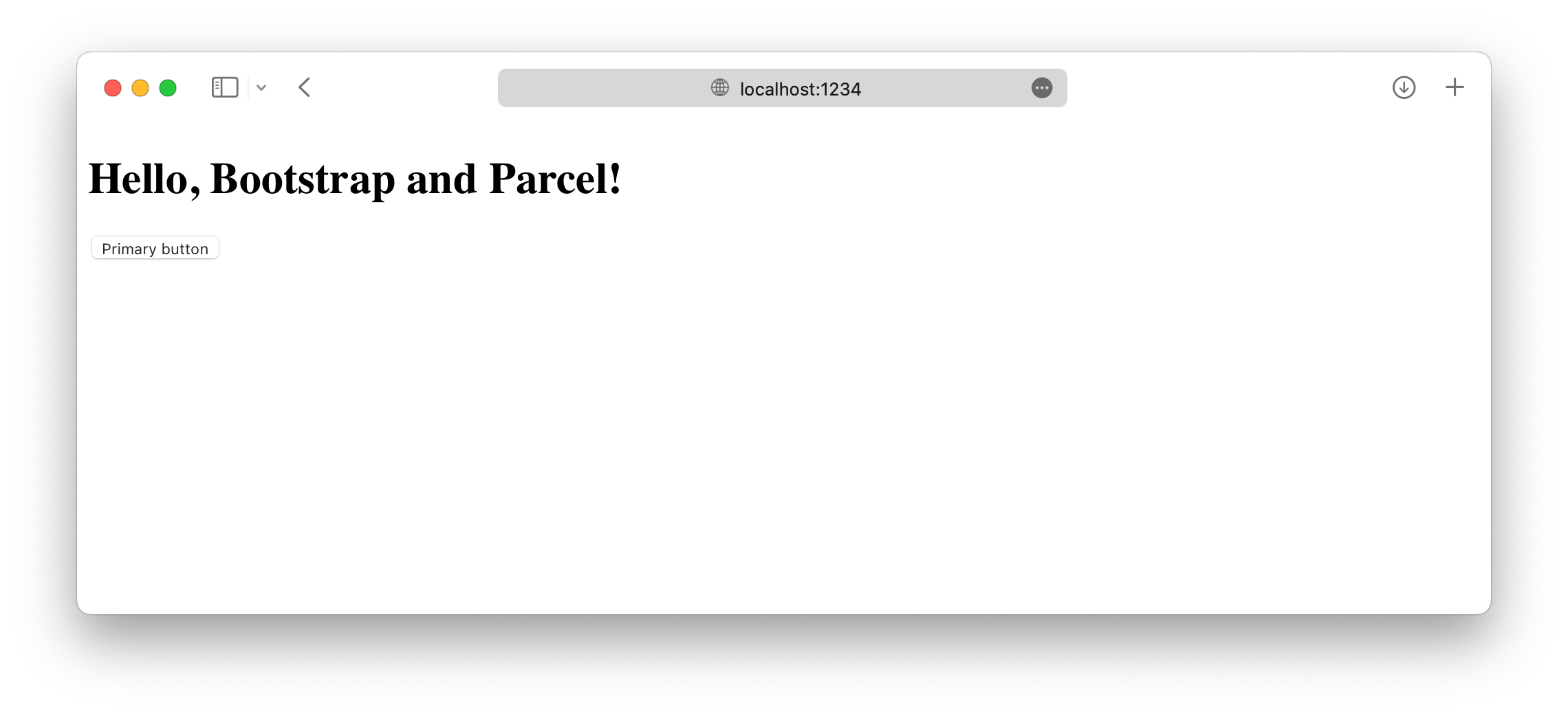 Servidor de desarrollo de Parcel ejecutándose